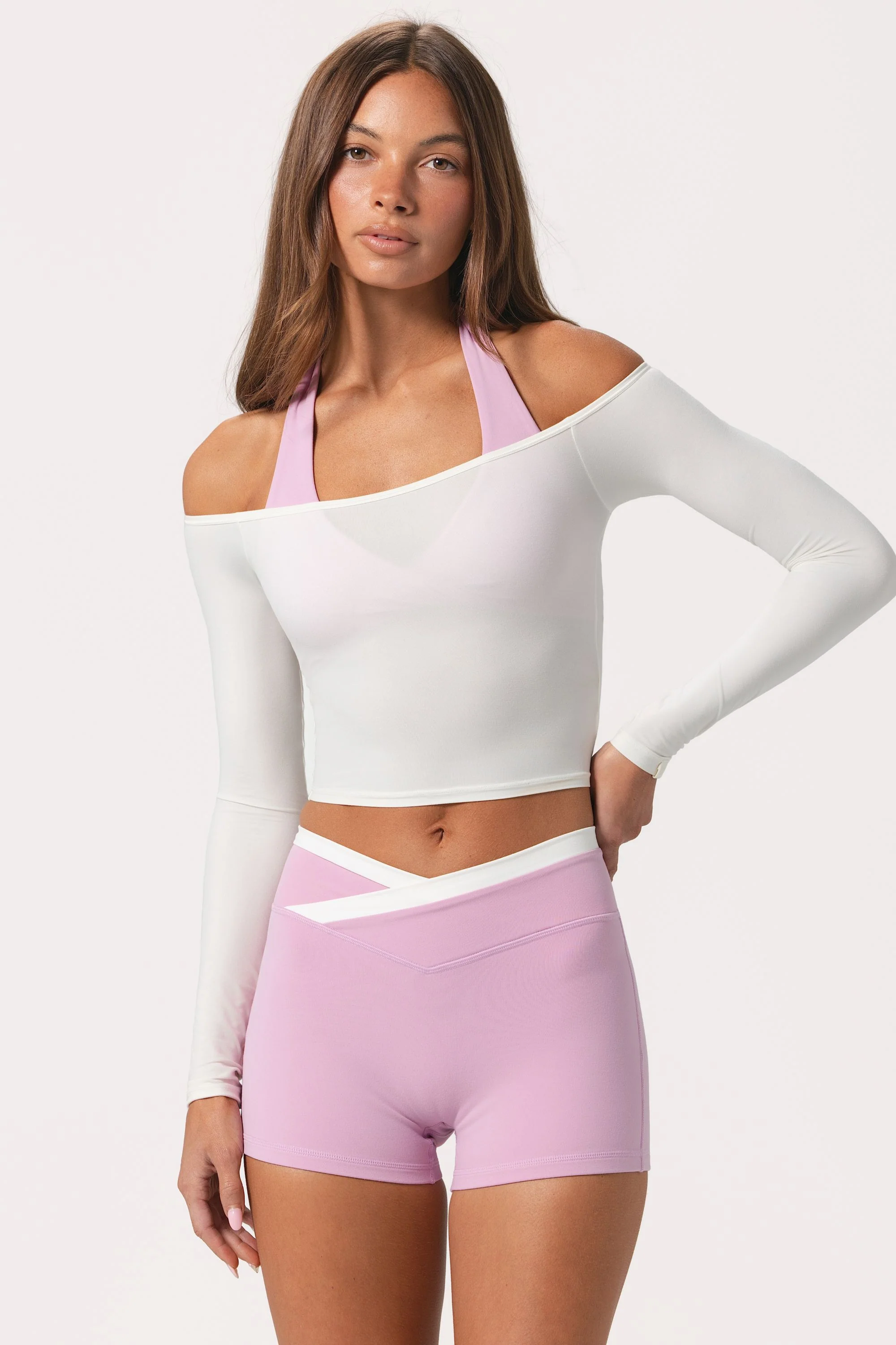 Soft Jersey Off-Shoulder Top in Milk - Image 5