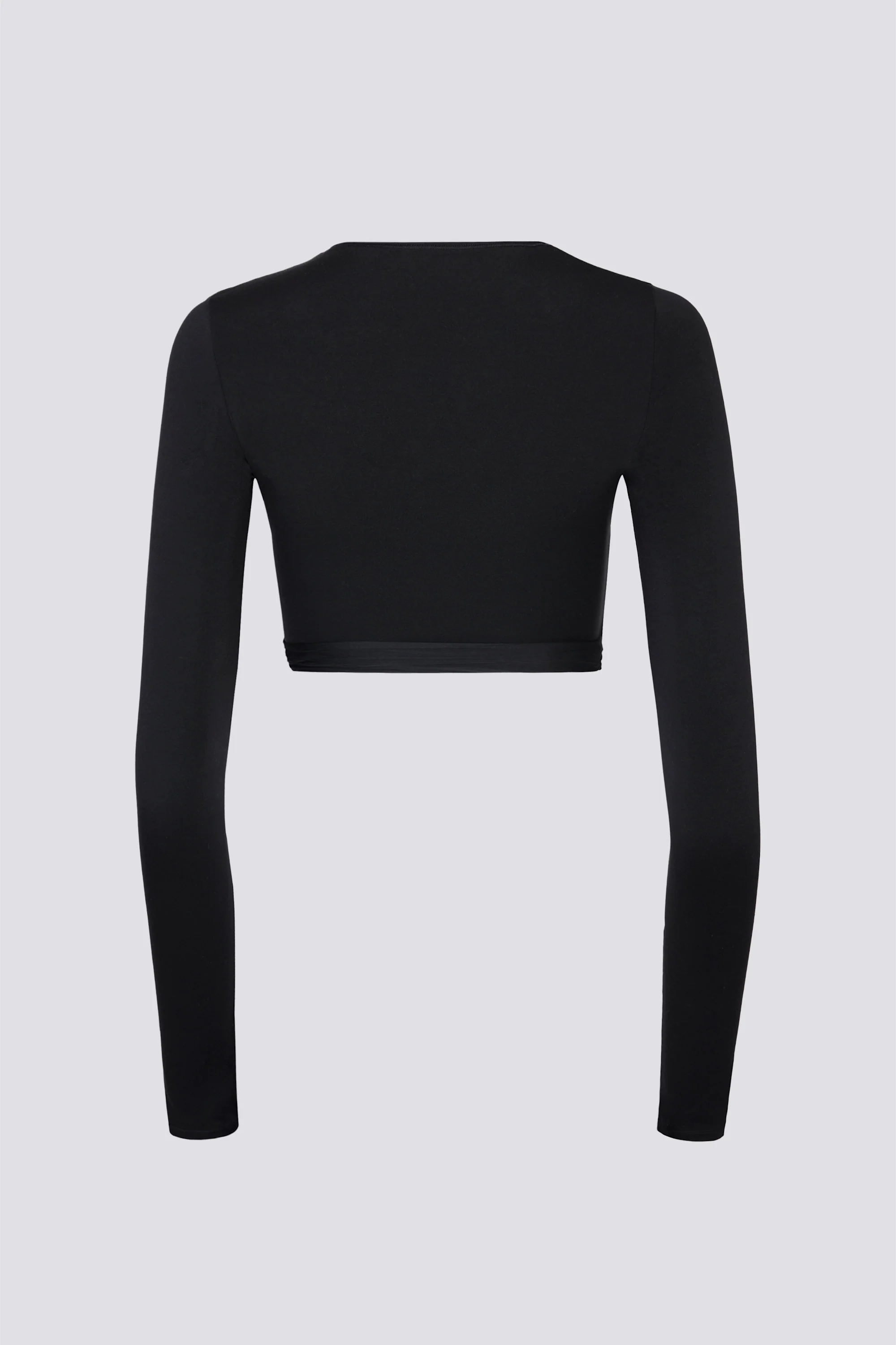 Soft Jersey Wrap Crop Top in Black - Image 4