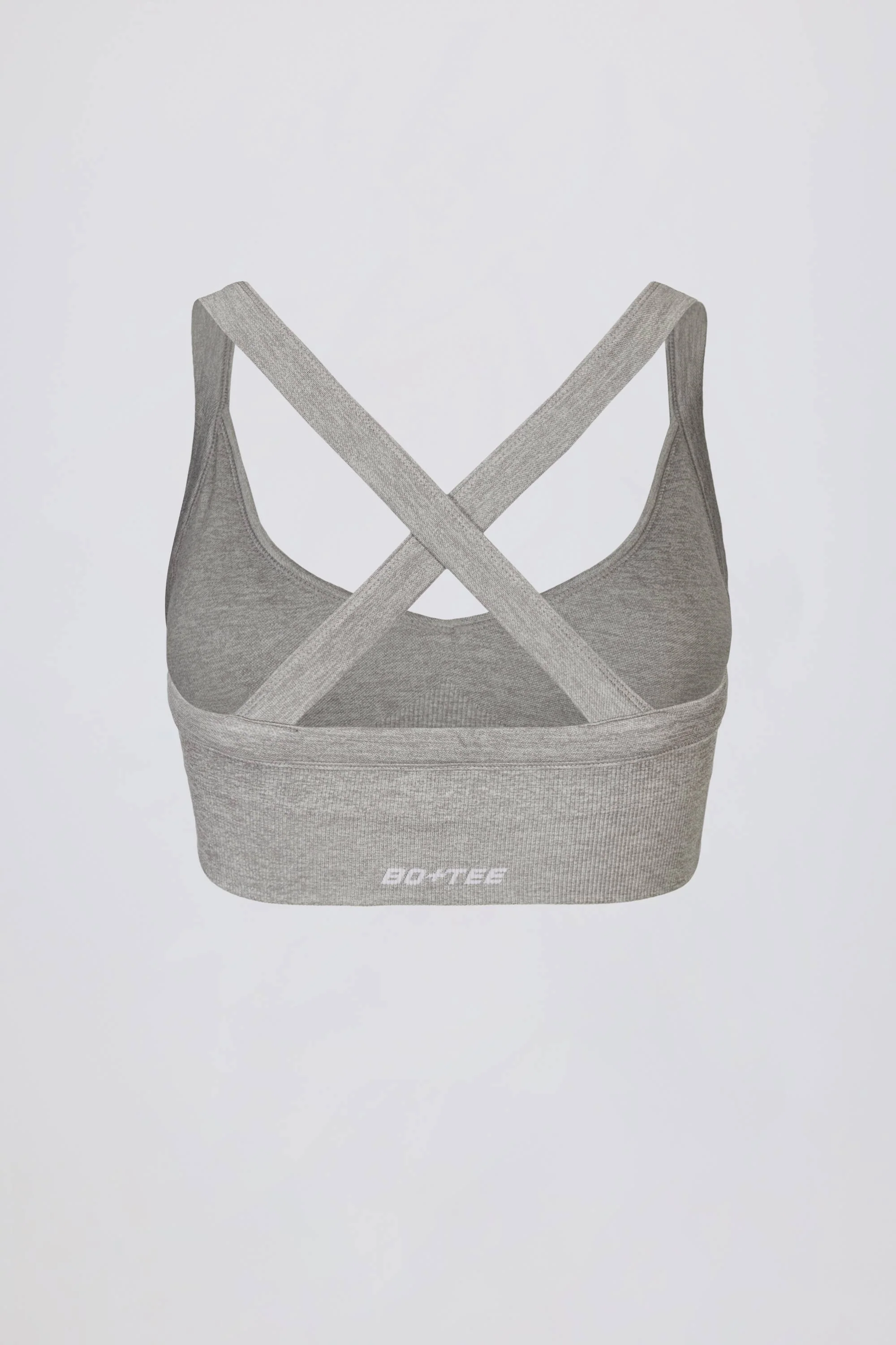 Super Sculpt Seamless Crossback Sports Bra in Grey Marl - Image 4