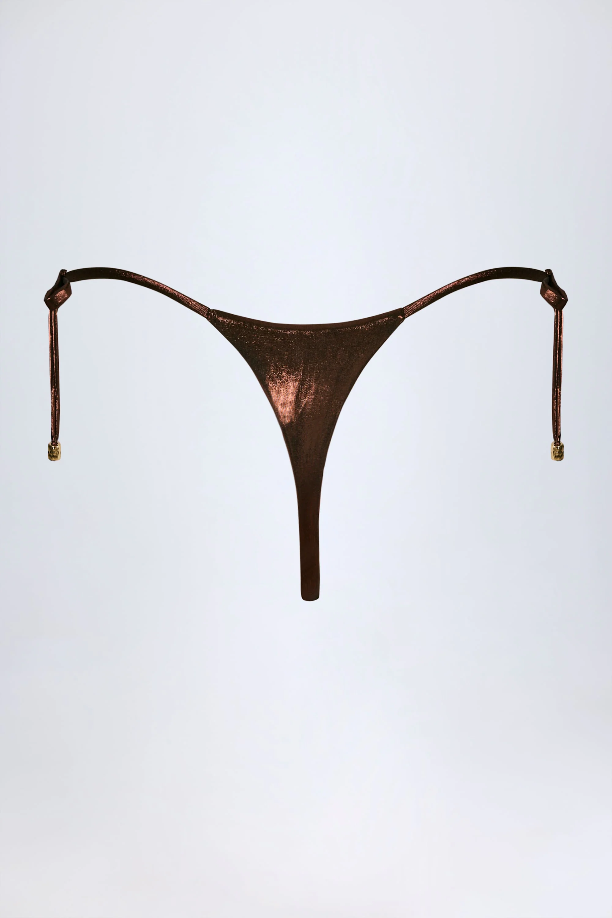 Thong Bikini Bottoms in Bronze Gold - Image 6