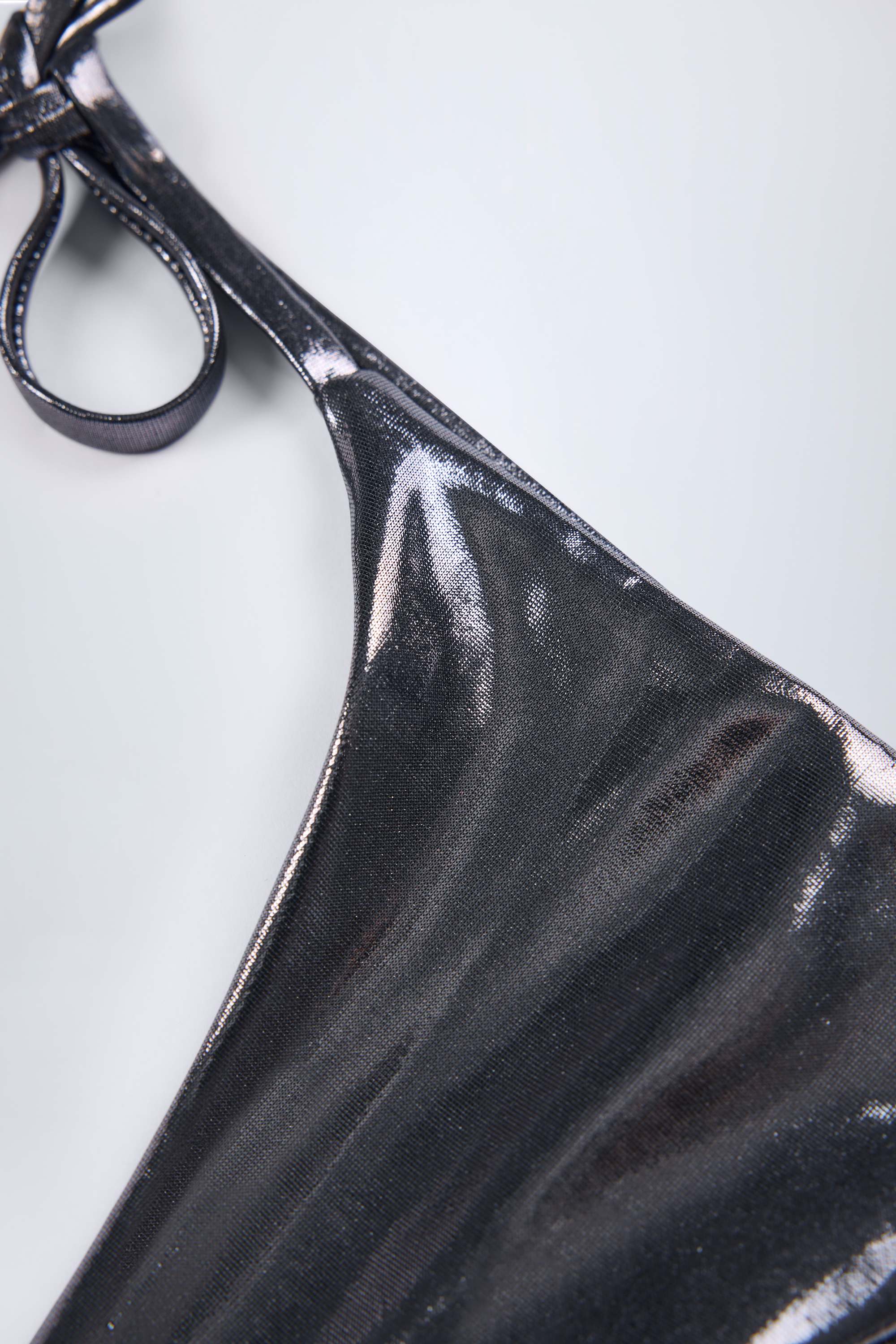 Thong Bikini Bottoms in Silver Chrome - Image 7
