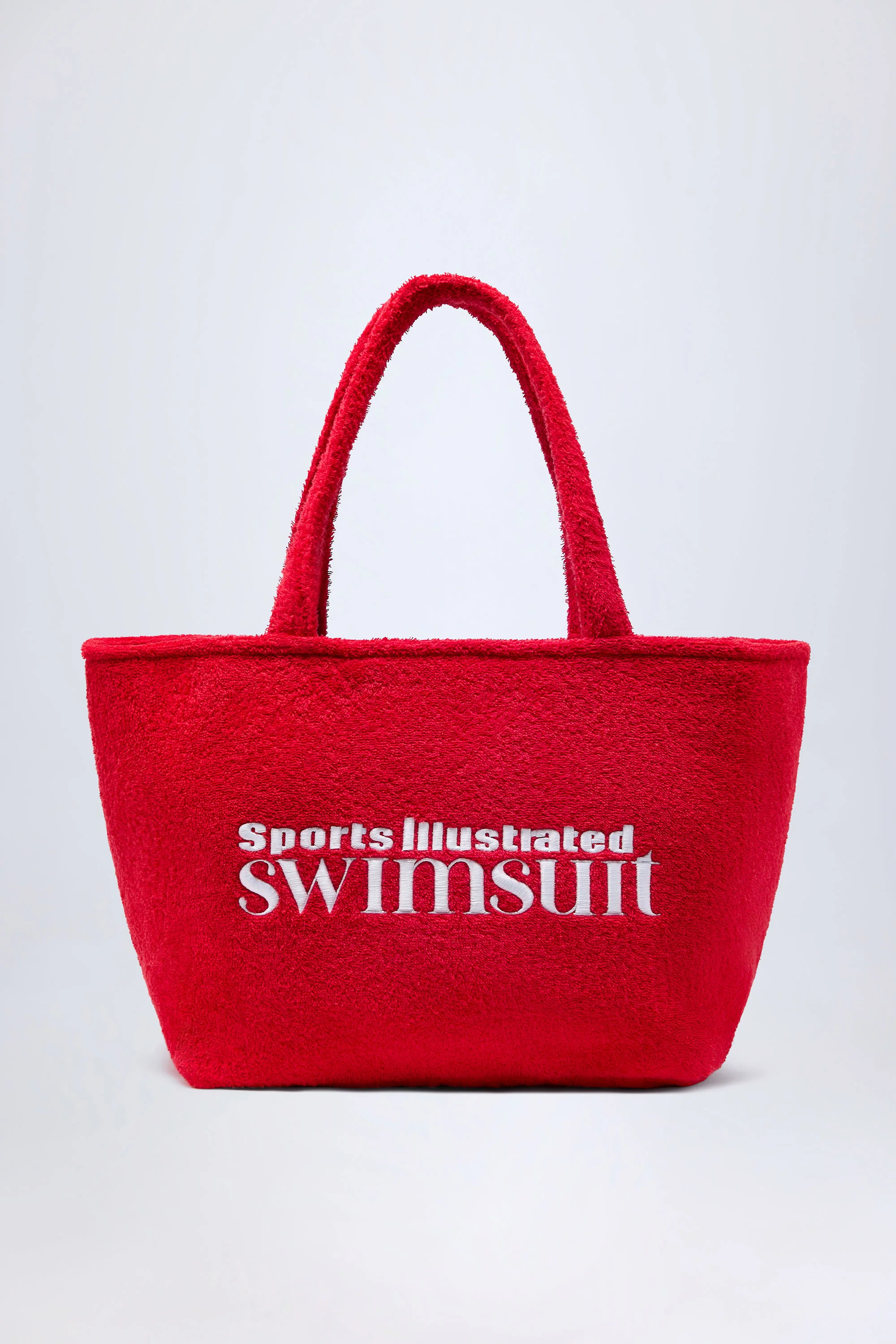 Towelling Tote Bag in Fiery Red - Image 4