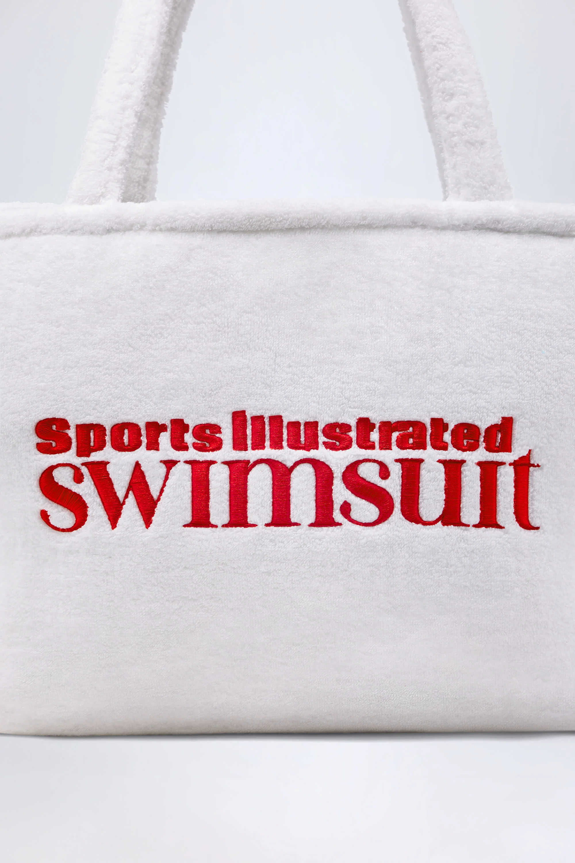 Towelling Tote Bag in White - Image 7