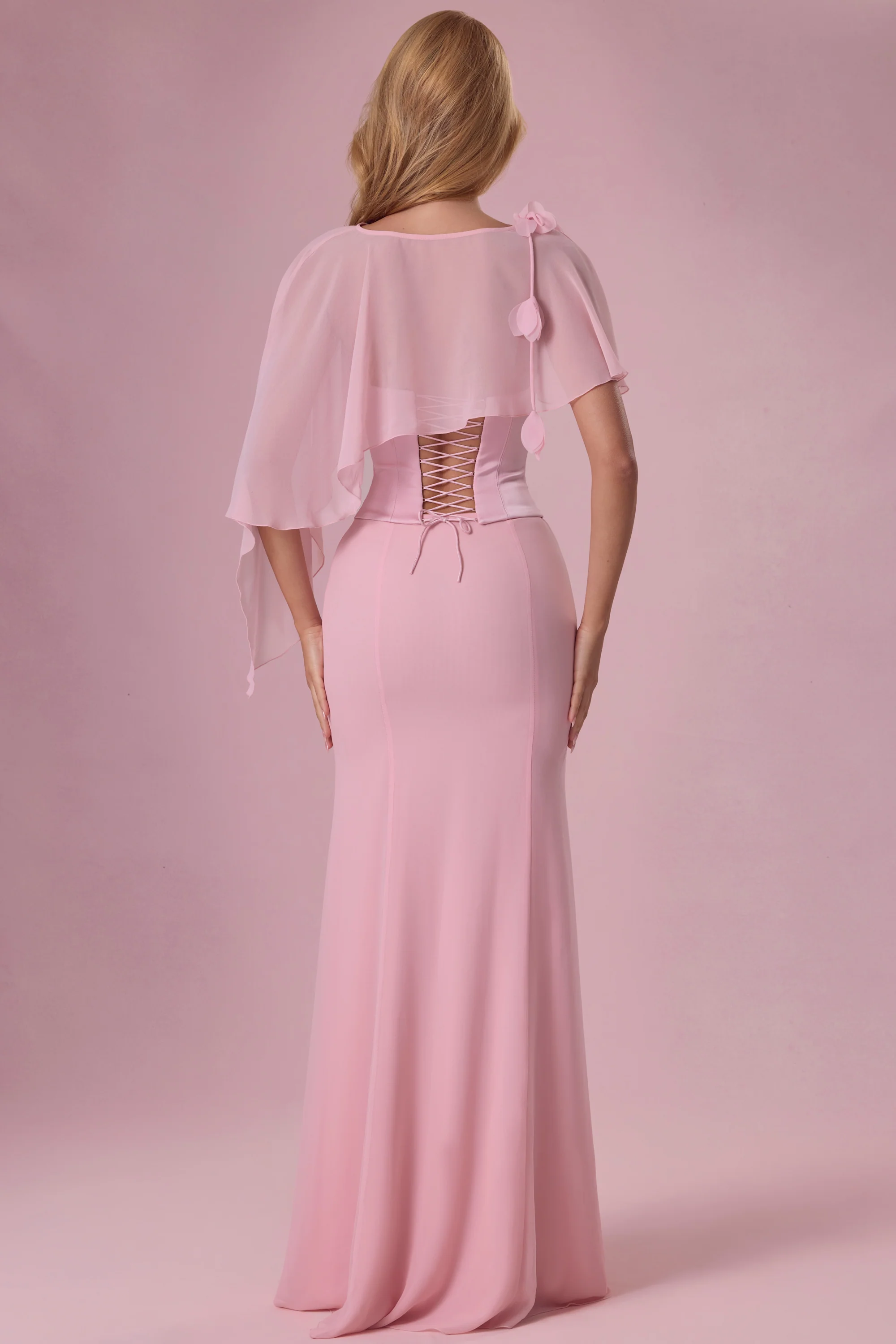 Chiffon Cape in Blush Pink - Image 2