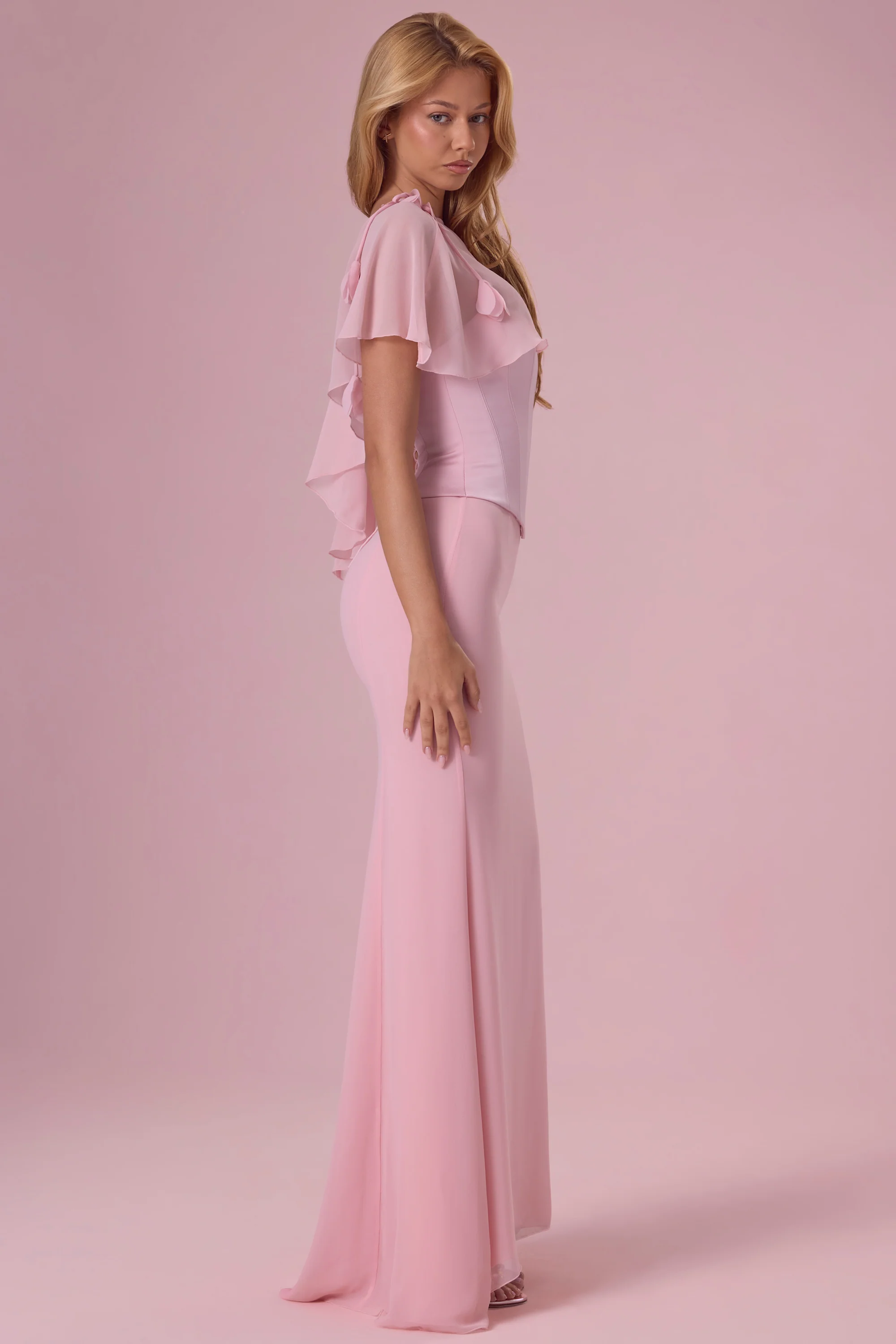Chiffon Cape in Blush Pink - Image 5