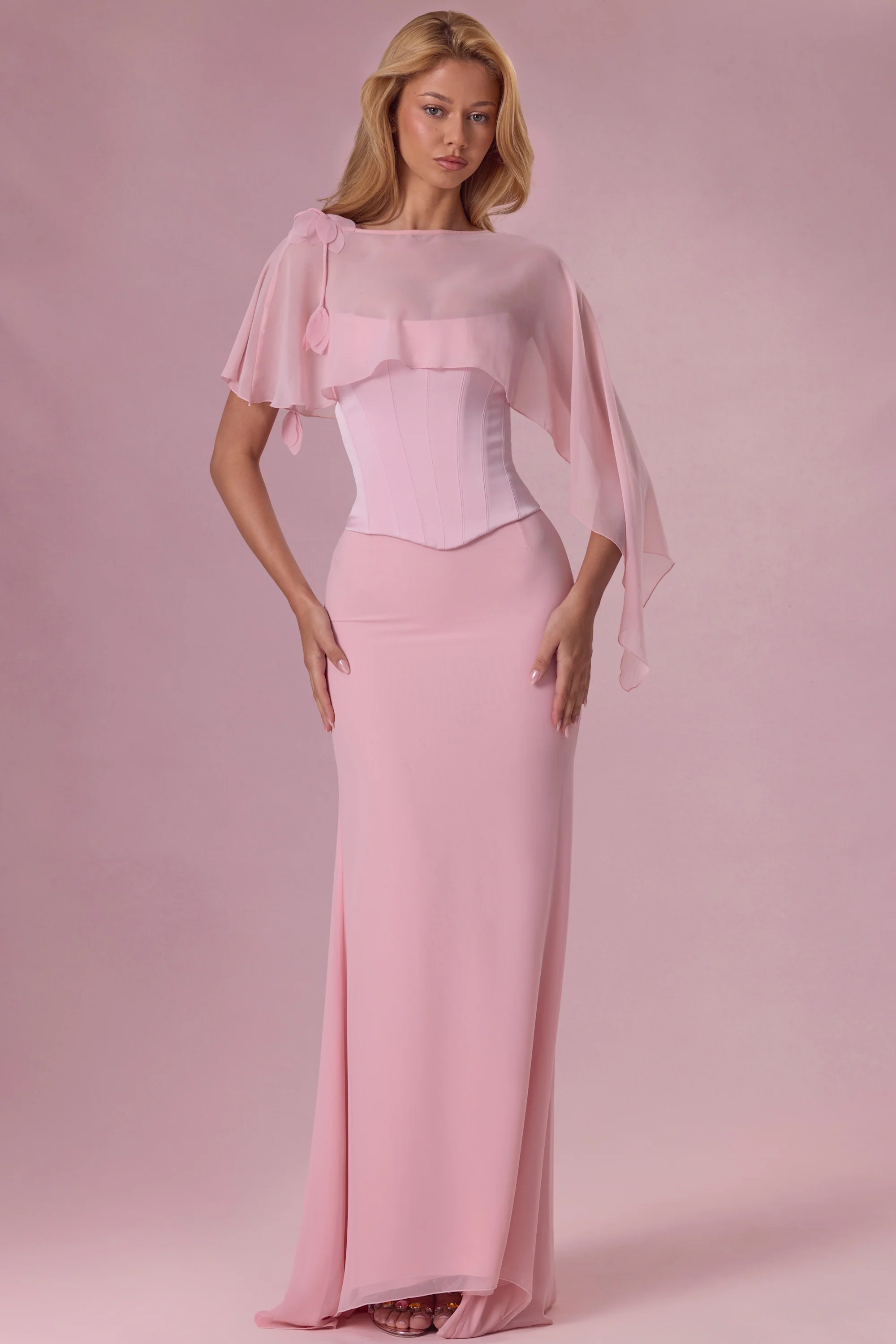 Chiffon Cape in Blush Pink - Image 7