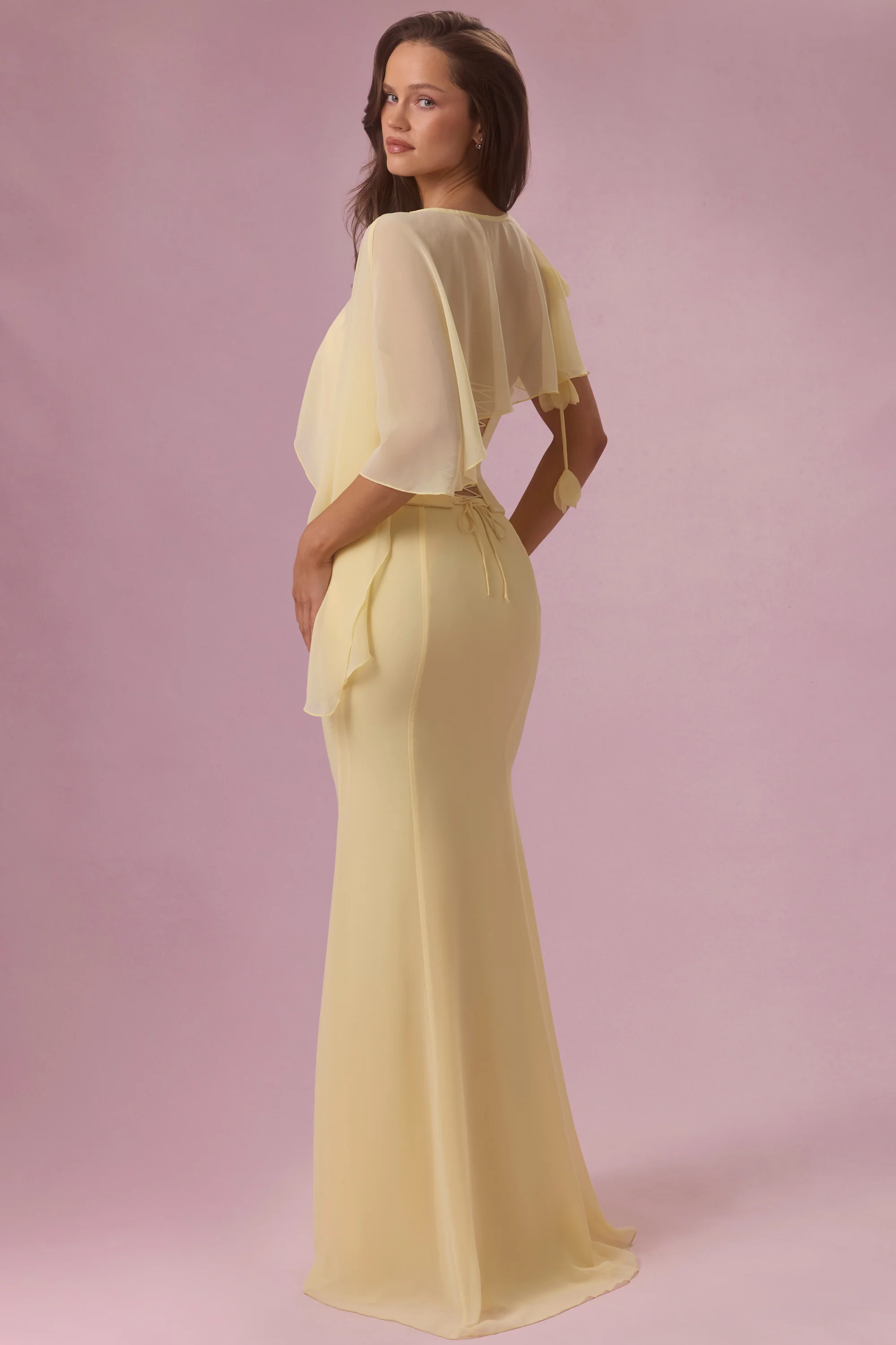 Chiffon Cape in Butter Yellow - Image 6