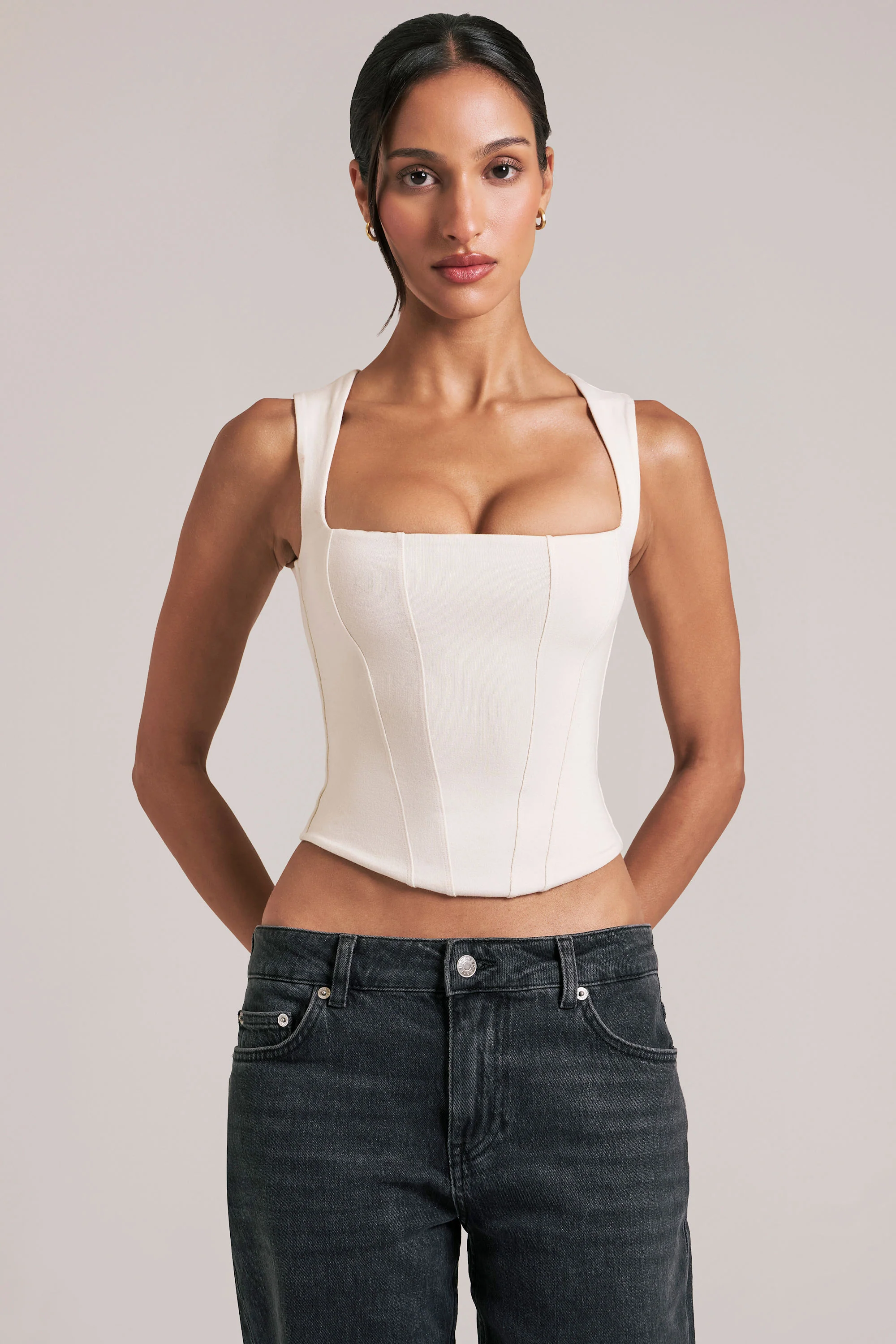 Modal Square-Neck Top in Ivory - Image 5