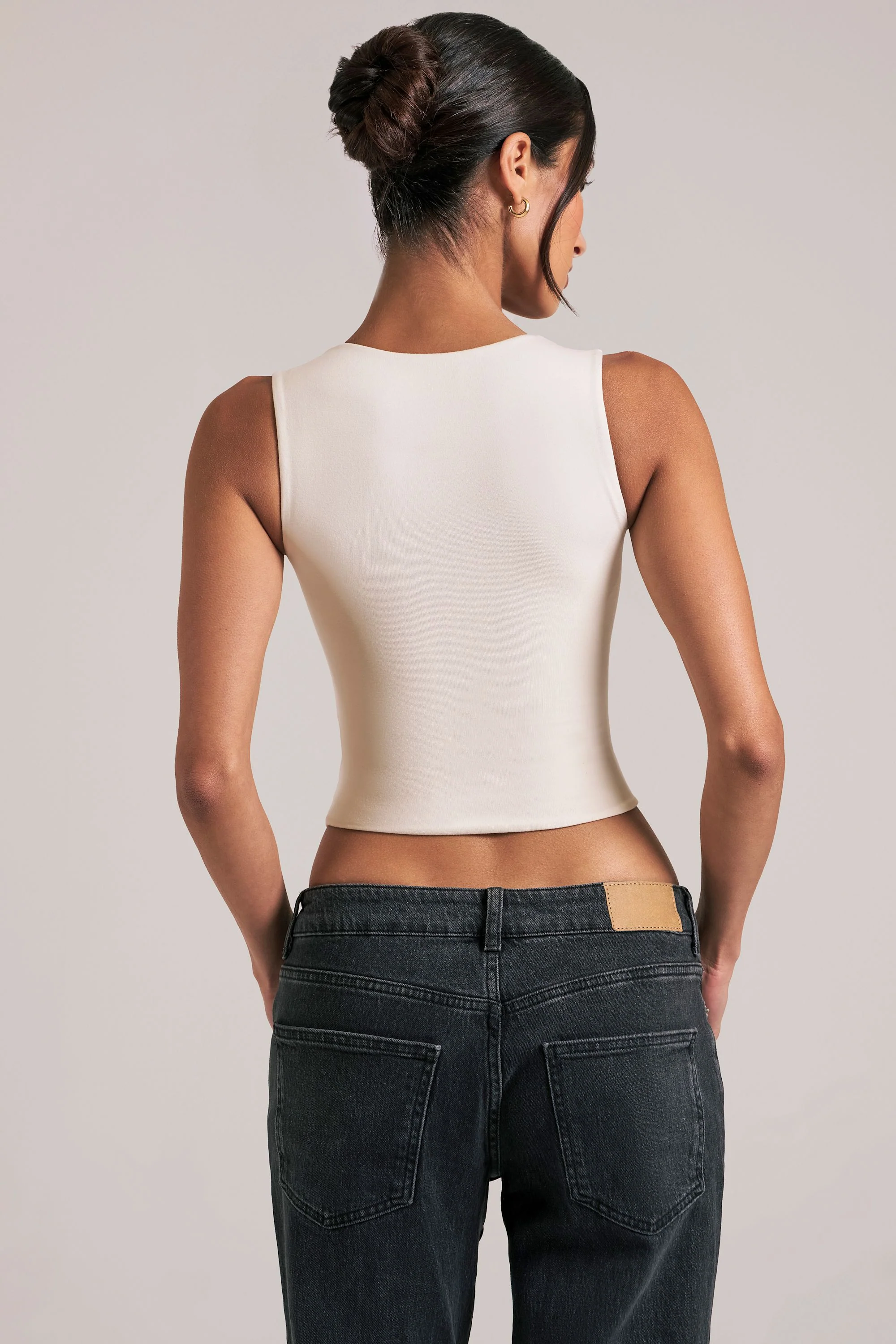 Modal Square-Neck Top in Ivory - Image 6
