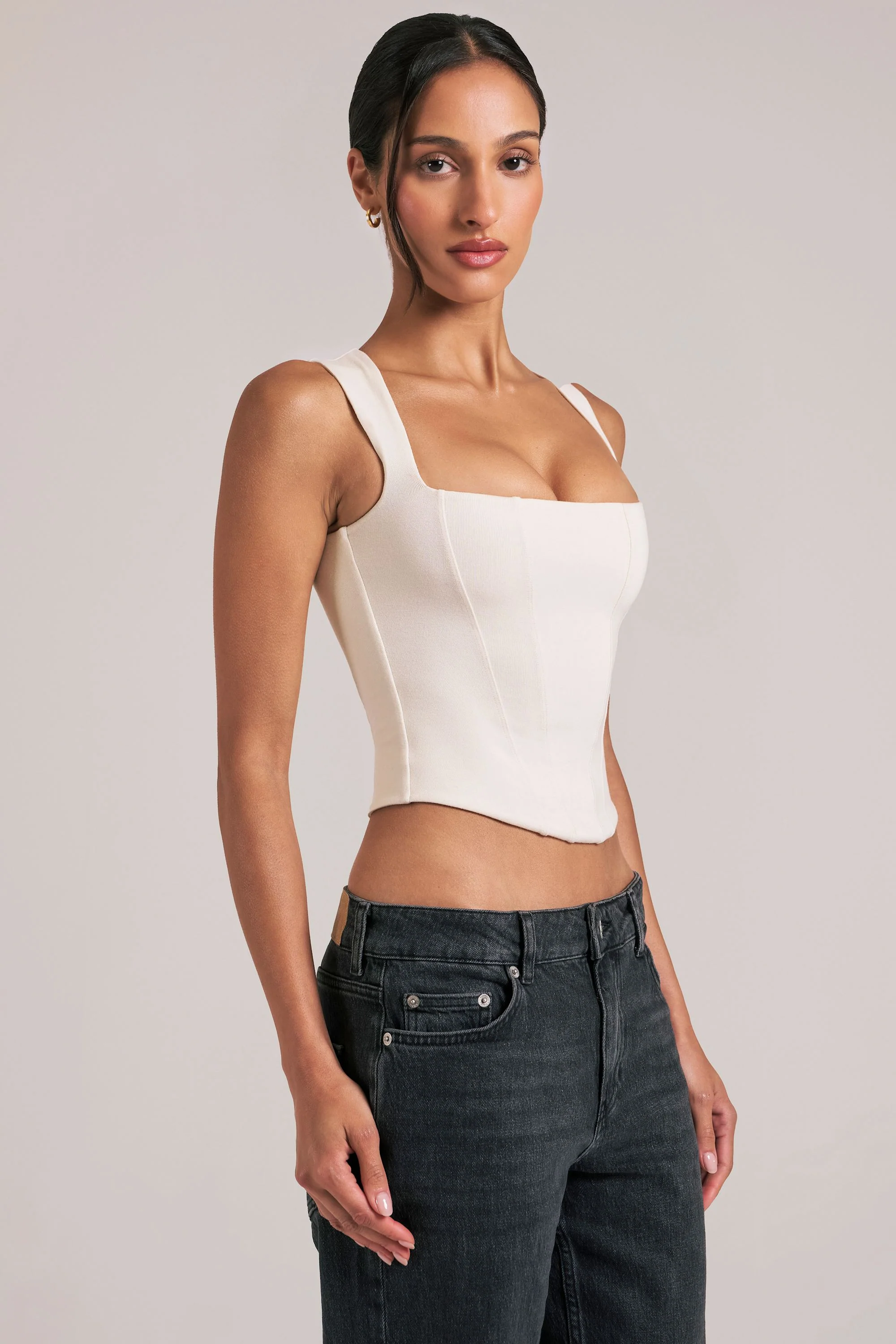 Modal Square-Neck Top in Ivory - Image 8