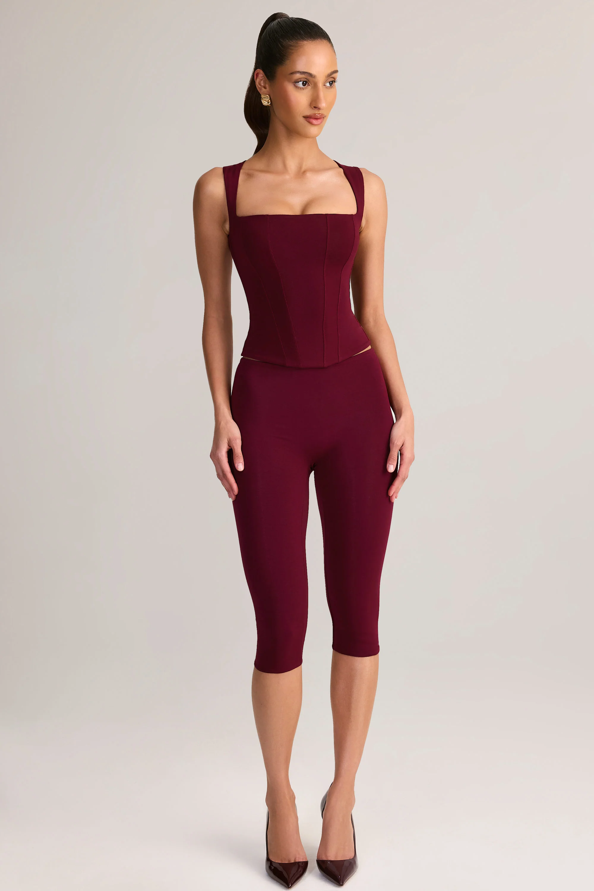 Modal Square-Neck Top in Wine - Image 6