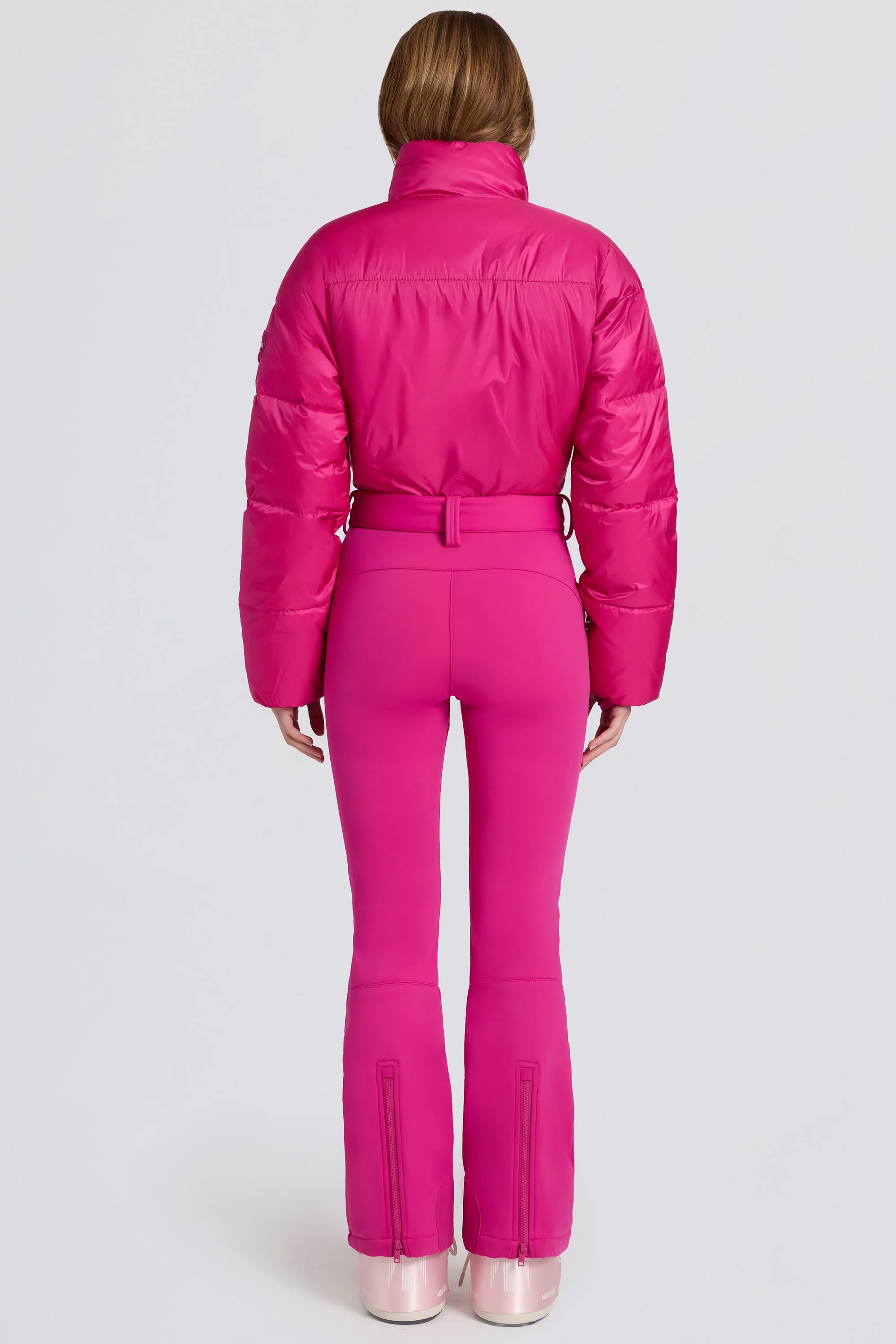 Waterproof Padded Belted Ski Suit in Magenta Pink - Image 3
