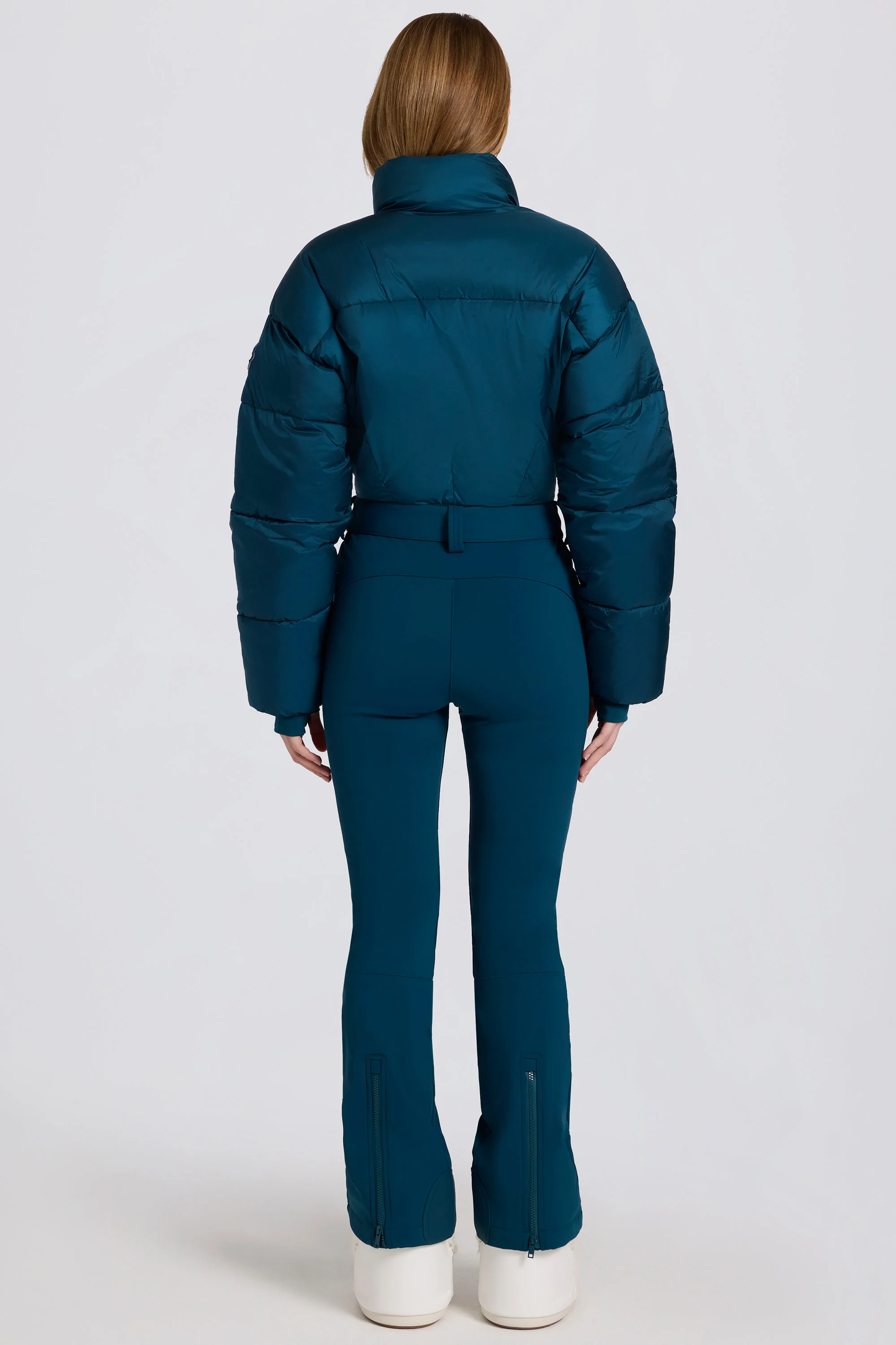 Waterproof Padded Belted Ski Suit in Teal - Image 2