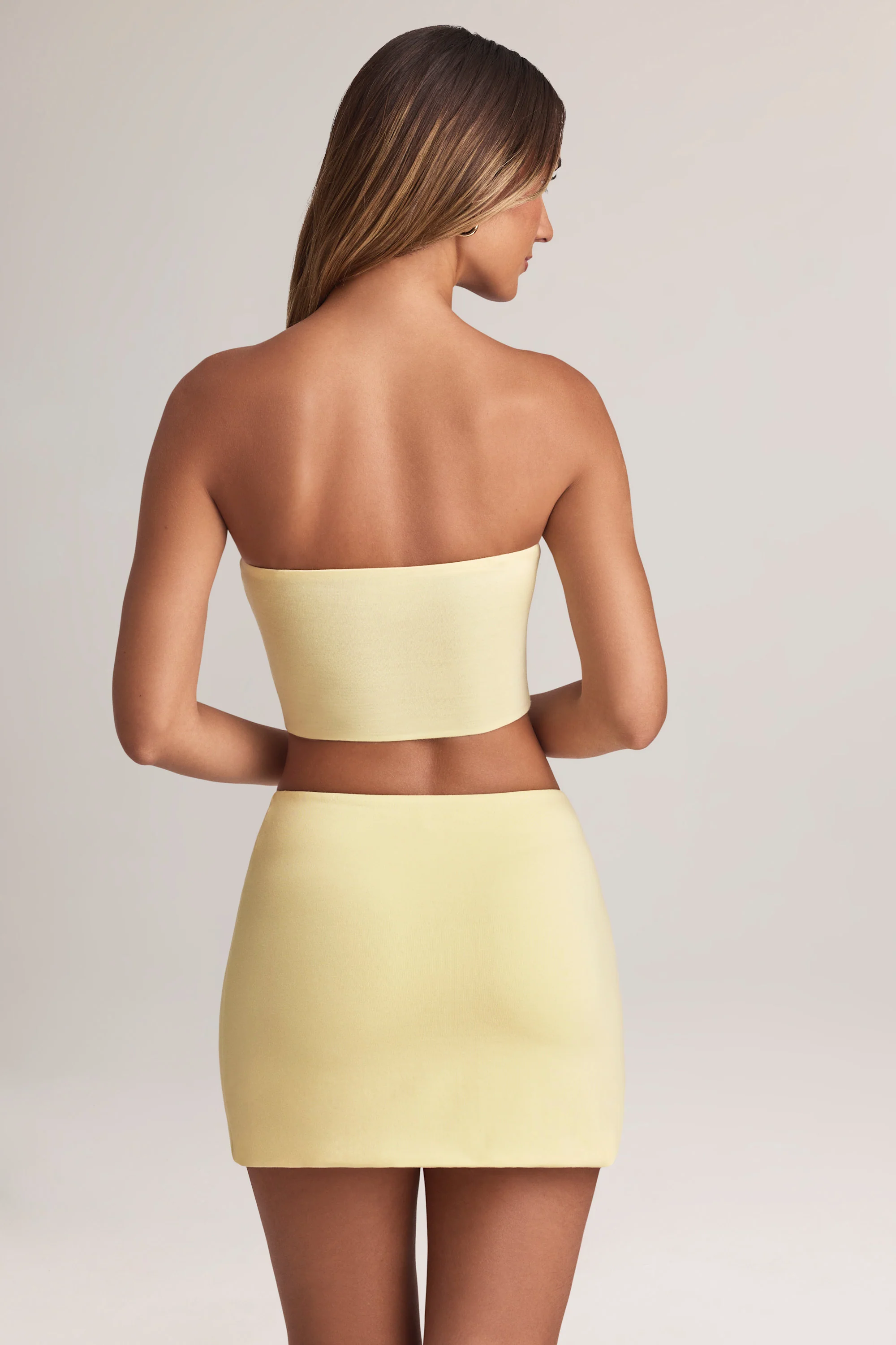 Modal Mid-Rise A-Line Mini Skirt in Lemon Sherbet - Image 3